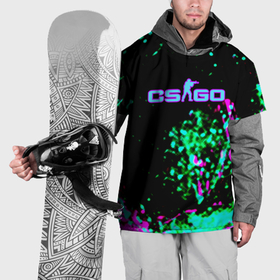 Накидка на куртку 3D с принтом Counter strike neon skin , 100% полиэстер |  | 