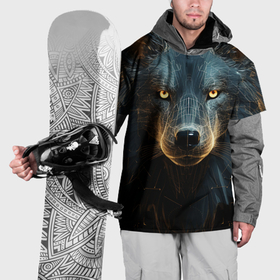 Накидка на куртку 3D с принтом Волк арт портрет в Курске, 100% полиэстер |  | Тематика изображения на принте: 