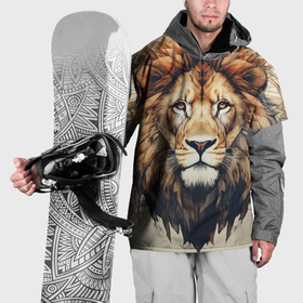 Накидка на куртку 3D с принтом Лев в стиле диаграмм Давинчи в Кировске, 100% полиэстер |  | 