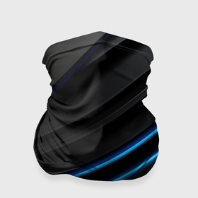 Бандана-труба 3D с принтом Синие неоновые линии на черном в Белгороде, 100% полиэстер, ткань с особыми свойствами — Activecool | плотность 150‒180 г/м2; хорошо тянется, но сохраняет форму | 