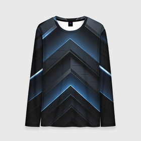 Мужской лонгслив 3D с принтом Синий мир абстракции в городе Новоалтайск, 100% полиэстер | длинные рукава, круглый вырез горловины, полуприлегающий силуэт | 