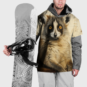 Накидка на куртку 3D с принтом Лемур в стиле диаграмм Давинчи в Санкт-Петербурге, 100% полиэстер |  | Тематика изображения на принте: 