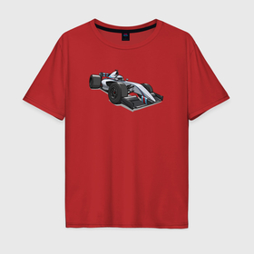 Мужская футболка хлопок Oversize с принтом Формула 1 Вильямс в Екатеринбурге, 100% хлопок | свободный крой, круглый ворот, “спинка” длиннее передней части | 