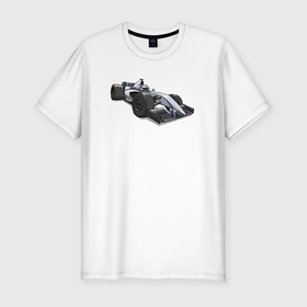 Мужская футболка хлопок Slim с принтом Формула 1 Вильямс в Тюмени, 92% хлопок, 8% лайкра | приталенный силуэт, круглый вырез ворота, длина до линии бедра, короткий рукав | Тематика изображения на принте: 