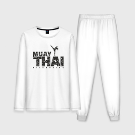 Мужская пижама с лонгсливом хлопок с принтом Kickboxing muay thai ,  |  | 