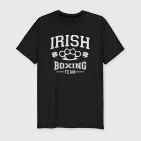 Мужская футболка хлопок Slim с принтом Ирландский бокс в Курске, 92% хлопок, 8% лайкра | приталенный силуэт, круглый вырез ворота, длина до линии бедра, короткий рукав | 