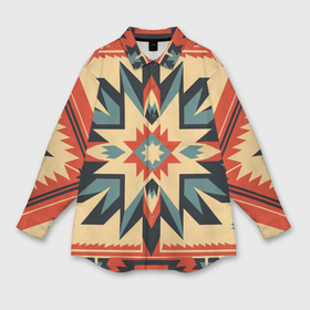 Мужская рубашка oversize 3D с принтом Орнамент в стиле американских индейцев в Екатеринбурге,  |  | Тематика изображения на принте: 