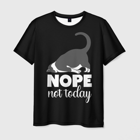 Мужская футболка 3D с принтом Nope not today в Кировске, 100% полиэфир | прямой крой, круглый вырез горловины, длина до линии бедер | Тематика изображения на принте: 