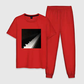 Мужская пижама хлопок с принтом Бесконечное пианино в Петрозаводске, 100% хлопок | брюки и футболка прямого кроя, без карманов, на брюках мягкая резинка на поясе и по низу штанин
 | 