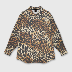 Мужская рубашка oversize 3D с принтом Пятнистая шкура   леопард ,  |  | 