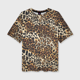 Женская футболка oversize 3D с принтом Пятнистая шкура   леопард ,  |  | 