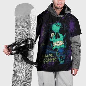 Накидка на куртку 3D с принтом Alice Cooper snake , 100% полиэстер |  | Тематика изображения на принте: 