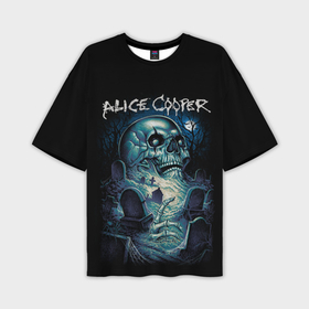 Мужская футболка oversize 3D с принтом Night skull Alice Cooper в Екатеринбурге,  |  | 