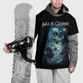 Накидка на куртку 3D с принтом Night skull Alice Cooper в Санкт-Петербурге, 100% полиэстер |  | Тематика изображения на принте: 