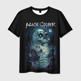 Мужская футболка 3D с принтом Night skull Alice Cooper , 100% полиэфир | прямой крой, круглый вырез горловины, длина до линии бедер | Тематика изображения на принте: 