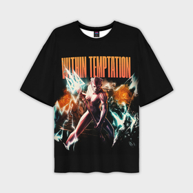 Мужская футболка oversize 3D с принтом Within Temptation  the fire within в Кировске,  |  | 