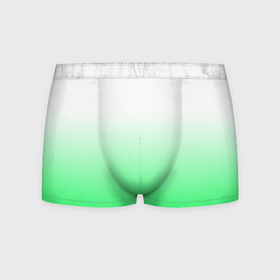 Мужские трусы 3D с принтом Градиент бело зелёный , 50% хлопок, 50% полиэстер | классическая посадка, на поясе мягкая тканевая резинка | Тематика изображения на принте: 