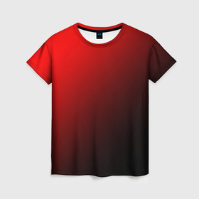 Женская футболка 3D с принтом Градиент красно чёрный диагональ , 100% полиэфир ( синтетическое хлопкоподобное полотно) | прямой крой, круглый вырез горловины, длина до линии бедер | 