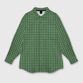 Мужская рубашка oversize 3D с принтом Мелкие снежинки паттерн зелёный в Екатеринбурге,  |  | 