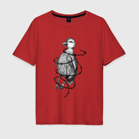 Мужская футболка хлопок Oversize с принтом Scratchy в Санкт-Петербурге, 100% хлопок | свободный крой, круглый ворот, “спинка” длиннее передней части | Тематика изображения на принте: 