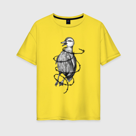 Женская футболка хлопок Oversize с принтом Scratchy в Курске, 100% хлопок | свободный крой, круглый ворот, спущенный рукав, длина до линии бедер
 | 