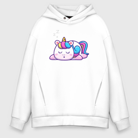 Мужское худи Oversize хлопок с принтом Unicorn dream в Новосибирске, френч-терри — 70% хлопок, 30% полиэстер. Мягкий теплый начес внутри —100% хлопок | боковые карманы, эластичные манжеты и нижняя кромка, капюшон на магнитной кнопке | 