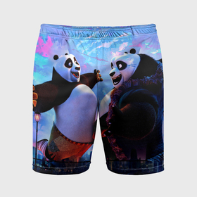Мужские шорты спортивные с принтом Кунг фу Панда Friend ,  |  | Тематика изображения на принте: 