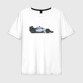 Мужская футболка хлопок Oversize с принтом Formula 1 Williams в Белгороде, 100% хлопок | свободный крой, круглый ворот, “спинка” длиннее передней части | 