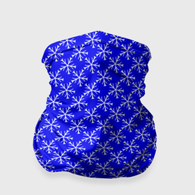 Бандана-труба 3D с принтом Паттерн снежинки синий в Екатеринбурге, 100% полиэстер, ткань с особыми свойствами — Activecool | плотность 150‒180 г/м2; хорошо тянется, но сохраняет форму | 