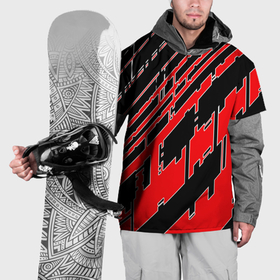 Накидка на куртку 3D с принтом Киберпанк линии красные , 100% полиэстер |  | 