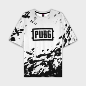 Мужская футболка oversize 3D с принтом PUBG black color splash game в Белгороде,  |  | 
