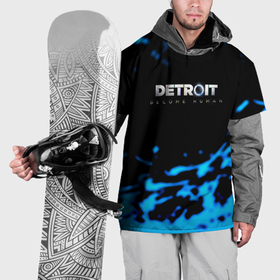 Накидка на куртку 3D с принтом Detroit become human голубая кровь в Тюмени, 100% полиэстер |  | Тематика изображения на принте: 