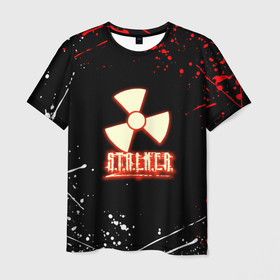 Мужская футболка 3D с принтом Stalker краски огненный в Белгороде, 100% полиэфир | прямой крой, круглый вырез горловины, длина до линии бедер | 