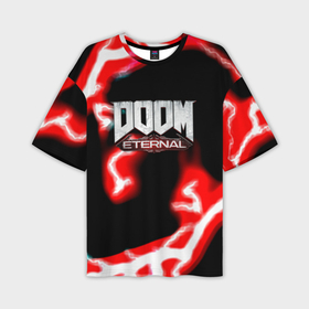 Мужская футболка oversize 3D с принтом Doom eternal storm ,  |  | 
