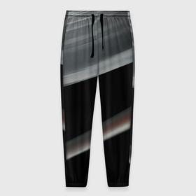 Мужские брюки 3D с принтом Black grey abstract в Кировске, 100% полиэстер | манжеты по низу, эластичный пояс регулируется шнурком, по бокам два кармана без застежек, внутренняя часть кармана из мелкой сетки | 