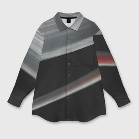 Мужская рубашка oversize 3D с принтом Black grey abstract в Новосибирске,  |  | 
