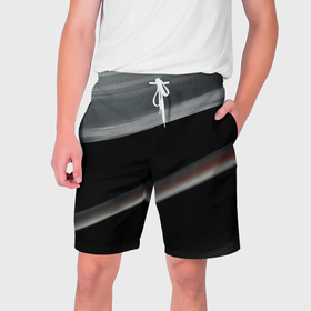 Мужские шорты 3D с принтом Black grey abstract в Белгороде,  полиэстер 100% | прямой крой, два кармана без застежек по бокам. Мягкая трикотажная резинка на поясе, внутри которой широкие завязки. Длина чуть выше колен | Тематика изображения на принте: 