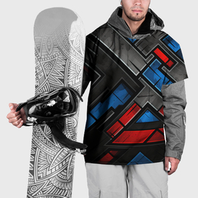 Накидка на куртку 3D с принтом Темная абстракция из геометрических фигур в Новосибирске, 100% полиэстер |  | 
