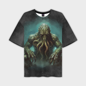 Мужская футболка oversize 3D с принтом Древний мифический бог Ктулху ,  |  | 