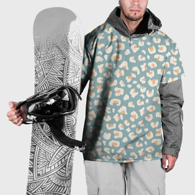 Накидка на куртку 3D с принтом Светлые леопардовые пятна на голубом в Петрозаводске, 100% полиэстер |  | 