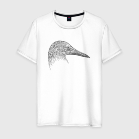 Мужская футболка хлопок с принтом Профиль олуши в Санкт-Петербурге, 100% хлопок | прямой крой, круглый вырез горловины, длина до линии бедер, слегка спущенное плечо. | 