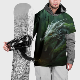 Накидка на куртку 3D с принтом Зеленый  дракон  2024 года в Санкт-Петербурге, 100% полиэстер |  | 