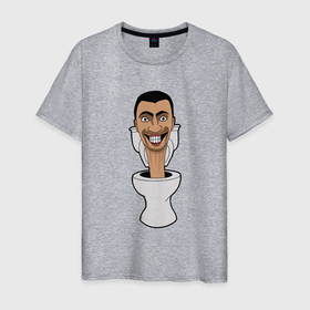 Мужская футболка хлопок с принтом Skibidi Toilet mad в Санкт-Петербурге, 100% хлопок | прямой крой, круглый вырез горловины, длина до линии бедер, слегка спущенное плечо. | 