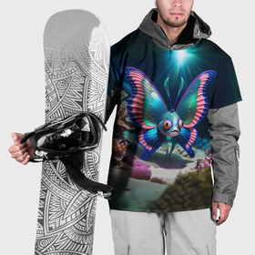 Накидка на куртку 3D с принтом Рыба с крыльями бабочки в Белгороде, 100% полиэстер |  | 