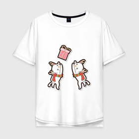 Мужская футболка хлопок Oversize с принтом Котики и подарок в Санкт-Петербурге, 100% хлопок | свободный крой, круглый ворот, “спинка” длиннее передней части | 