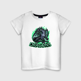 Детская футболка хлопок с принтом Год дракона   2024 в Курске, 100% хлопок | круглый вырез горловины, полуприлегающий силуэт, длина до линии бедер | Тематика изображения на принте: 