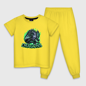 Детская пижама хлопок с принтом Год дракона   2024 в Курске, 100% хлопок |  брюки и футболка прямого кроя, без карманов, на брюках мягкая резинка на поясе и по низу штанин
 | Тематика изображения на принте: 