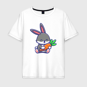 Мужская футболка хлопок Oversize с принтом Морковные обнимашки в Кировске, 100% хлопок | свободный крой, круглый ворот, “спинка” длиннее передней части | Тематика изображения на принте: 