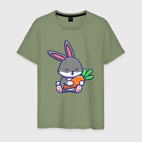 Мужская футболка хлопок с принтом Морковные обнимашки в Петрозаводске, 100% хлопок | прямой крой, круглый вырез горловины, длина до линии бедер, слегка спущенное плечо. | 