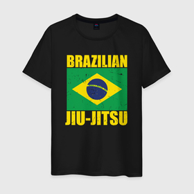Мужская футболка хлопок с принтом Brazilian jiu jitsu в Кировске, 100% хлопок | прямой крой, круглый вырез горловины, длина до линии бедер, слегка спущенное плечо. | 